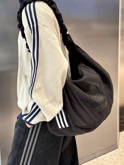  Adidas Originals Women's Plus Size Logo Nylon Cloud Wristlet Pouch Crossbody Shoulder Bag JP0146