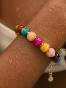 1件迷人波西米亚风树脂算盘手链 时尚首饰 夏季首饰 海滩度假配饰 - 1pc - 查看 10