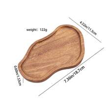 1pc Peanut Shaped Wooden Tray, Dessert Plate, Cupcake Stand, Rustic Farmhouse Serving Platter, Brown Party Decoration Tray, Cheese Board - View 7