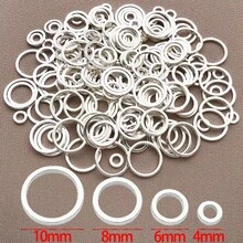 20个4/6/8/10毫米简约现代18K镀金铜、厚银和铂金光滑闭合开口圈,DIY手链、项链、耳环配件,适用于婚礼、派对和日常佩戴 - 彩色 - 查看 11