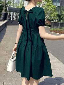 Women Short Dresses - Green - View 2