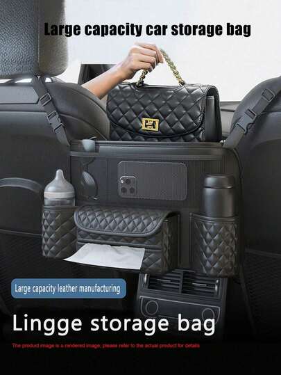 1 شبكة تخزين خلفية مقعد السيارة، حقيبة منظم معلقة لتخزين العناصر