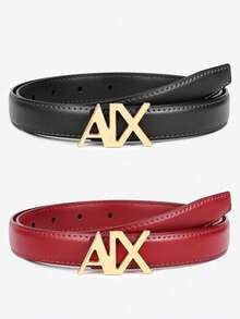 1/2件装女士腰带，高端合金字母女士腰带，时尚商务休闲套装多功能腰带，牛仔裤腰带，母亲节和情人节礼物腰带。 - 彩色 - 查看 13