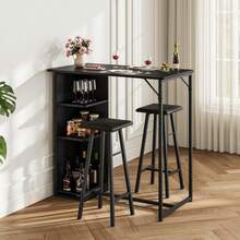 Techigher Bars & Wine Cabinets - Black + Cushioned Stool - View 10