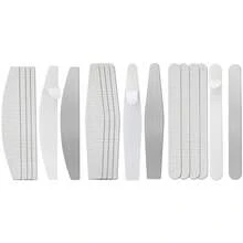 可替换砂纸条和不锈钢板，可重复使用且可清洗，不浪费，半月形、椭圆形、菱形专业指甲锉，指甲修剪工具，海绵抛光条 - 彩色 - 查看 16