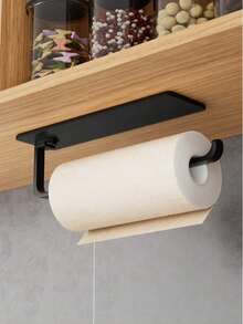 1pc Modern Kitchen Paper Towel Holder, No Drilling Required, Equipped With Strong And Mark-Free Adhesive, Roll Dispenser, Can Be Hung Under Cabinet, Space-Saving Vertical Storage Rack - Multicolor - View 12