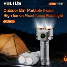 6pcs Super Bright Mini LED Flashlight, USB Rechargeable Multi-Function Flashlight, Powerful Emergency Outdoor Camping Light - 6*LED - View 3