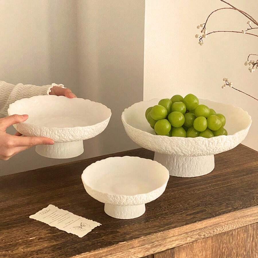 OBOVAY 1pc Creative Hammered Glass Fruit/Snack Plate, Suitable For Living Room Dried Fruit/Candy Tray