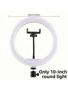 Kit de luz de anillo LED USB de 10 pulgadas - Color ajustable, incluye un trípode resistente y un soporte para teléfono, adecuado para video, selfie, maquillaje y talla grande. Aplicable para fotografía, grabación de video, transmisión en vivo, reuniones de Zoom, con trípode y luz para selfie. - Negro - Ver 13