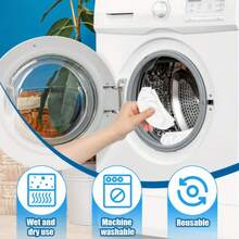 16 Pieces Of White Mop Cloth With Unique Texture Surface For Efficient Cleaning, Washable And Reusable, Strong Water Absorption, Easy To Clean, Suitable For Composite Flooring, Suitable For Both Dry And Wet Cleaning Methods, Floor Scrubbing - Trắng - Xem 5