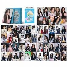 55张K-POP LLLlT新专辑<MAMIHLAPINATAPAI><NOT CUTE ANYMORE>激光卡片，2025闪亮日粉丝见面会Lomo卡片。K-Pop组合成员Yunah、Minju、Moka、Wonhee、Iroha的完整Lomo卡片套装。双面高清印刷，呈现多种风格的精美图片。标准尺寸，适用于卡片册。 - 藍色 - 查看 3