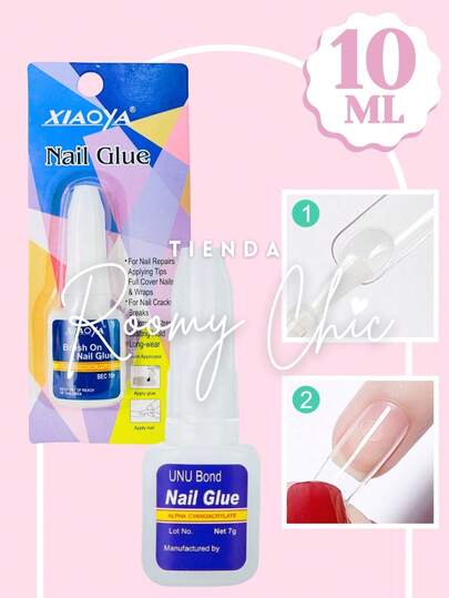 ROOMY CHIC Pegamento Para Tips De Uñas Postizas Uñas Press On Transparente Secado Rápido Pegamento De Brocha Para Uñas Resina Con Brocha Pegamento Extra Fuerte Para Uñas Acrilicas Pegamento De Uñas Multiuso Para Punta De Uñas Y Pegado De Diamantes De Imitación Súper Adhesivo Secado Rápido Larga Duración Cuidado de uñas, manos y pies Pegamento y adhesivo para uñas