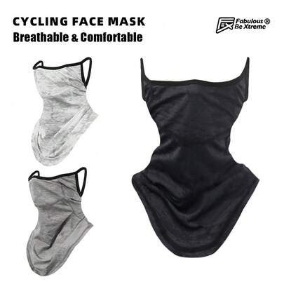 Fabulous Be Xtreme Summer Cycling Ear Loop Face Mask, Highly Elastic Cooling Ice Silk, Dust-Proof Sunscreen, Suitable For Outdoor Running, Hiking, Mountaineering, Can Be Used With Helmet