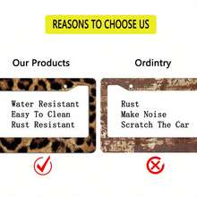 Leopard Print Metal License Plate Frame, New Year Outdoor Car Decoration - Style 1 - View 7