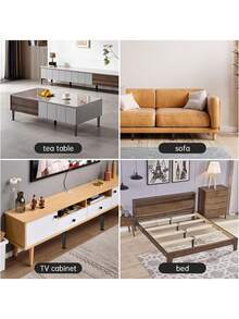 4 Adjustable Bed Frame Support Legs, Heavy Duty Support Legs For Bed Frame Center Board, Extra Durable Plastic Furniture Feet, Suitable For Large Beds, Sofas And Tables, Height Adjustable (5.118 Inches - 14.96 Inches) - Multicolor - View 5