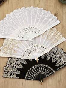 Bộ quà tặng tiệc cưới 9/3 món, gồm quạt xếp màu vàng/hồng, túi vải organza, thiệp cảm ơn, bộ quà lưu niệm, lý tưởng để tặng bạn bè, khách mời, tiệc cô dâu, tiệc sinh nhật, phụ kiện chụp ảnh. - nhiều màu - Xem 9