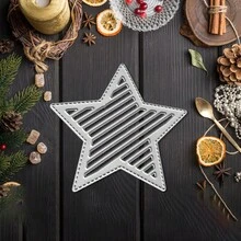 Creative Star Dies, DIY Scrapbooking Album And Embossing Stencil, Greeting Card Making Tool, Card Paper Cutting Crafts ,Gift Card Making Template Die Cuts. - Silver - View 5