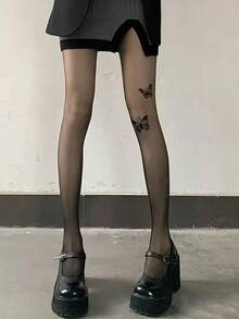 3 Pairs Thigh High Stockings With Bowknot, Fishnet, Lace Trim, Black Sheer Tights, Fashion Outfit For Daily Wear, Outing, Nightclub - Multicolor - View 7