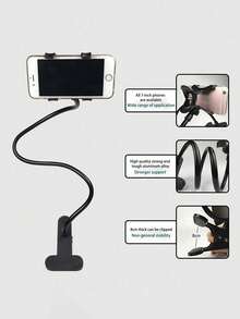 Adjustable Gooseneck Lazy 1 Universal Hose Phone Holder, Flexible Bed/Table Clip Holder With 360° Rotation, Compatible With Apple And Android Phones, For Office, Dorm, And Home Use, Spring Birthday Gift - Multicolor - View 6