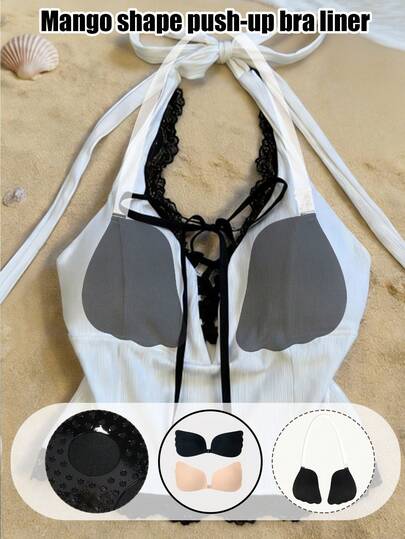 1pc Invisible Adhesive Neckline Bra, Self-Adhesive Bra With Neck Straps And Extension Hooks, Reusable, Suitable For Strapless Evening Gowns