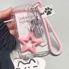 Durable ABS ID Card Holder With Sliding Cover - Portable Star-Shaped Wrist Strap Design, Suitable For Holding ID Cards, Credit Cards, Etc. - Perfect As A Campus Card Gift And Student Present. - Gradient Star Slim Waist Card Holder - View 12