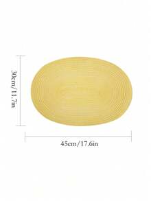 1/2/4/6/8pcs Minimalist Ombre Beige Oval Polyester Placemats - Yellow - View 6