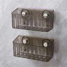 Estante de fregadero con ventosa, estante de drenaje para grifo, cesta multifuncional, estante para esponjas de cocina, montaje en pared sin perforaciones JKQT - Gris-1 pieza - Ver 4