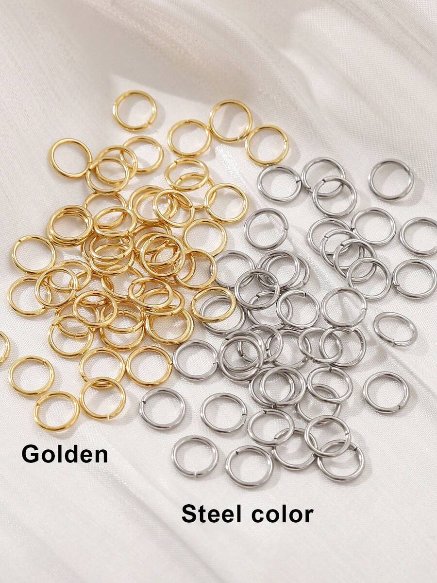 60/400个 304#不锈钢开口圈，金色钢色，适用于珠宝制作DIY手链、项链、耳环等配件，尺寸4/5/6/8/10毫米