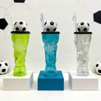 World Cup Champions Cup-Shaped Glass Beer Mug - Creative Large Capacity Draft Beer Mug - Cocktail Glass For Bars And Home Use - Water Mug For Football-Themed Parties
