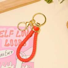 新款心形皮绳钥匙扣，配锌合金龙虾扣，小巧吊坠，手机挂绳，DIY钥匙扣配件 - 彩色 - 查看 8