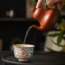 1 pièce/2 pièces/4 pièces Tasse à thé en céramique avec décor floral peint à la main, belle tasse maître floral, tasse à thé, tasse à pétales de Kung Fu, tasse à thé santé pour la maison, cadeau d'anniversaire, cadeau de fête, cadeau de couple, cadeau pour la fête des mères, cadeau pour la fête des pères, cadeau de mariage - Multicolore - Voir 3