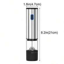 升级版大容量电动盐和胡椒研磨器套装，可充电盐和胡椒瓶，不锈钢自动胡椒研磨器，5档研磨粗细可调 - 彩色 - 查看 7