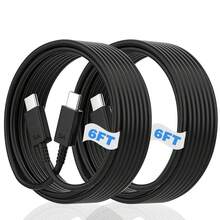 Cable de carga rápida USB C compatible con Samsung S20 S21 FE S22 Plus S23 S24 Ultra Note20 A33 A53 A55 Z Flip 6, de PVC negro, de tipo C a tipo C, para transferencia de datos de alta velocidad, regalo de cumpleaños - Negro - Ver 13