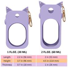 Touch Land 硅胶免洗洗手液瓶套，1盎司/30毫升香水瓶防漏卡片式可填充瓶，洗手液喷雾配件，旅行必备，包包挂饰 - 彩色 - 查看 6