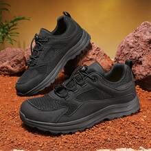 Zapatos de senderismo y deportes al aire libre para hombres de talla grande, zapatos casuales para trekking urbano - Negro - Ver 12