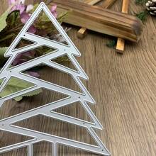 Molde metálico con forma de árbol, plantilla troquelada, molde de corte con marco de árbol, para manualidades de scrapbooking, álbumes de fotos hechos a mano, elaboración de tarjetas de álbumes de fotos, molde de papel en relieve para scrapbooking - blanco plateado - Ver 5