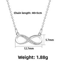 1pc Classic Minimalist Infinity Necklace, S925 Silver Cubic Zirconia Infinity Pendant, Women's Elegant Clavicle Chain, Versatile For Daily Wear - Silver - View 6