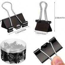 100pcs Medium Binder Clips, Durable Metal File Folders, Suitable For Office, Classroom And Teachers - C - View 4