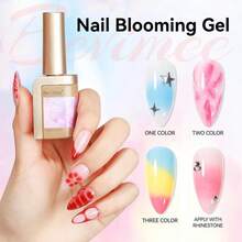 Bevimee Blooming Gel Nail Polish, Blooming Gel Soak Off Marble Nail Art Polish Clear For Spreading Effect UV Print Manicure DIY - ColorA - 查看 5