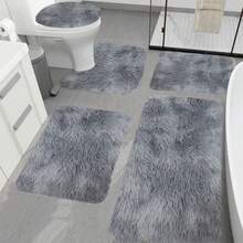 Bathroom Rug Mat Set 3/4/5 Piece, Mixed Color Bath Mat Set, Non-Slip Ultra Soft Carpet Mats, Water Absorbent With U-Shaped Toilet For Bathroom, Tub, Shower, Thick Bathroom Mat, Machine Washable Bath Mat For Bathroom Floor - Gray - View 3