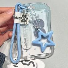 Durable ABS ID Card Holder With Sliding Cover - Portable Star-Shaped Wrist Strap Design, Suitable For Holding ID Cards, Credit Cards, Etc. - Perfect As A Campus Card Gift And Student Present. - Gradient Star Slim Waist Card Holder - View 11
