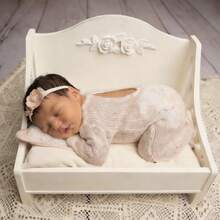Wooden Country Style Photography Props Chair, Infant Retro Wooden Photography Prop Recliner - Multicolor - View 12
