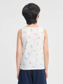 Balabala Boys Tank Top 2 Packs Soft Cotton Sleeveless Undershirts - Blue and White - View 5