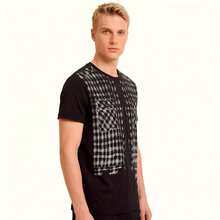 男士休闲短袖T恤，夏季 - 黑色 - 查看 1