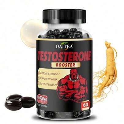 Bcuelov Testosterone Capsules - With Saw Palmetto, Shilajit And Ginseng And More, 120 Capsules