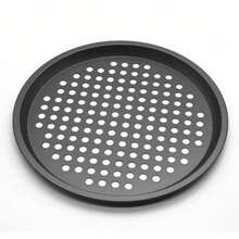 Pizza Baking Pan With Holes Round Carbon Steel Pizza Baking Pan With Holes Healthy Cooking Pan For Oven Home Kitchen Steel - Black - View 14