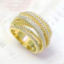 1枚优雅戒指，无限循环锆石戒指，圣诞礼物，送给妈妈、女士、婚礼、周年纪念、派对的礼物 - 多環戒指 - 查看 10