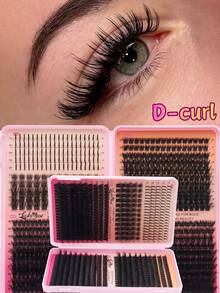T50+80D+100D+120D Eyelash Book, 680 Cluster Super Large Capacity Set, European And American Style, Adjustable Thickness And Curl. DD Curling Degree 3D Curling Long-Lasting Shaping, 8-16mm Multi-Length Combination, Layered And Full To Make Eyes Look Bigger. Designed For Beginners, Easy To Operate, DIY Segmented Quick Shaping, Greatly Saving Makeup Time - DD - View 7