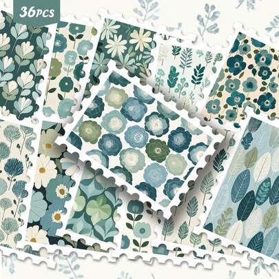 36pcs Forest-Style Botanical Pattern Art Stickers Pack | Dynamic Vinyl Decals With Whimsical Leaf & Floral Designs | For Laptop, Decor & Gift | For Art Fans & Atmospheric Vibe Enthusiasts Scrapbook Supplies Stationery Funny Stickers Kindle