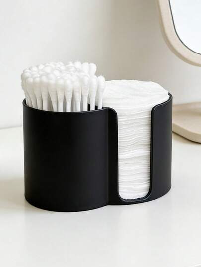 Bathroom Vanity 2-In-1 Cleaning Swab And Makeup Remover Pad Storage Box Can Store Both Cleaning Swabs And Makeup Remover Pads Simultaneously, Preventing Cross-Contamination And Maintaining Hygiene. Its Compact And Lightweight Design Saves Space. Suitable For Bathrooms And Vanities, It Can Also Be Used To Store Other Small Items. Easy To Clean